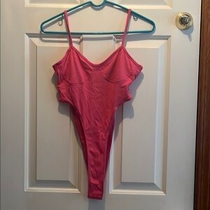 Pink Spaghetti Strap Bodysuit